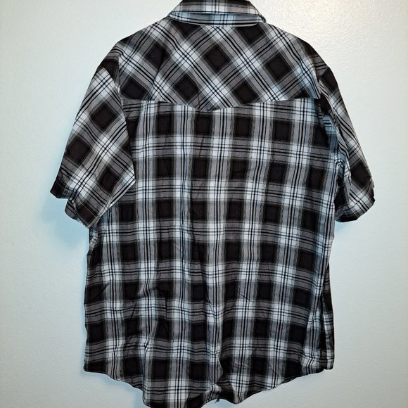 Men's Ely Cattleman Short Sleeve Plaid Western Pearl Snap Shirt XLTALL - Picture 3 of 7